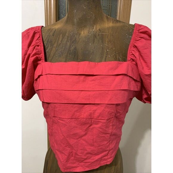 Sim & Sam Pink Crop Smock Top - Picture 2 of 11